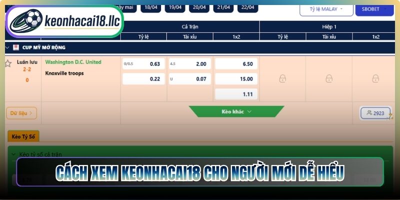 Cách xem keo nha cai 18 cho người mới dễ hiểu