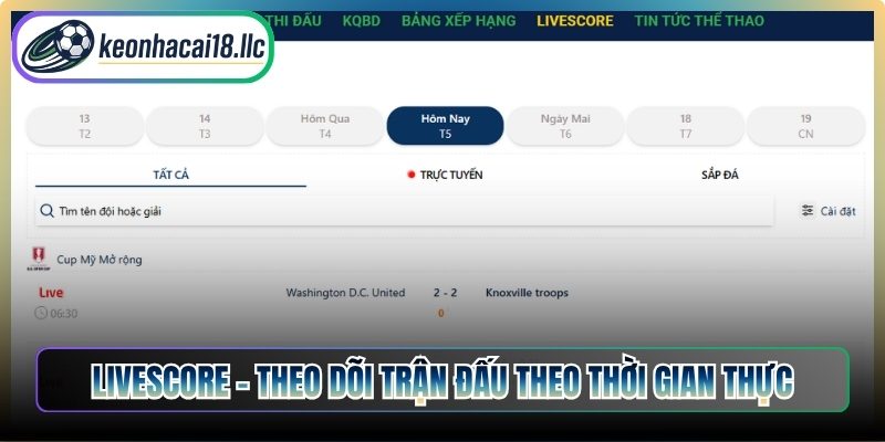 Livescore – Theo dõi trận đấu theo thời gian thực