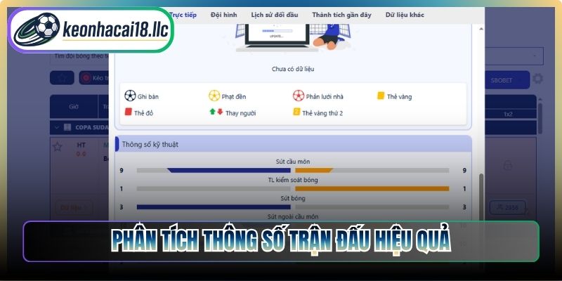 Phân tích thông số trận đấu hiệu quả